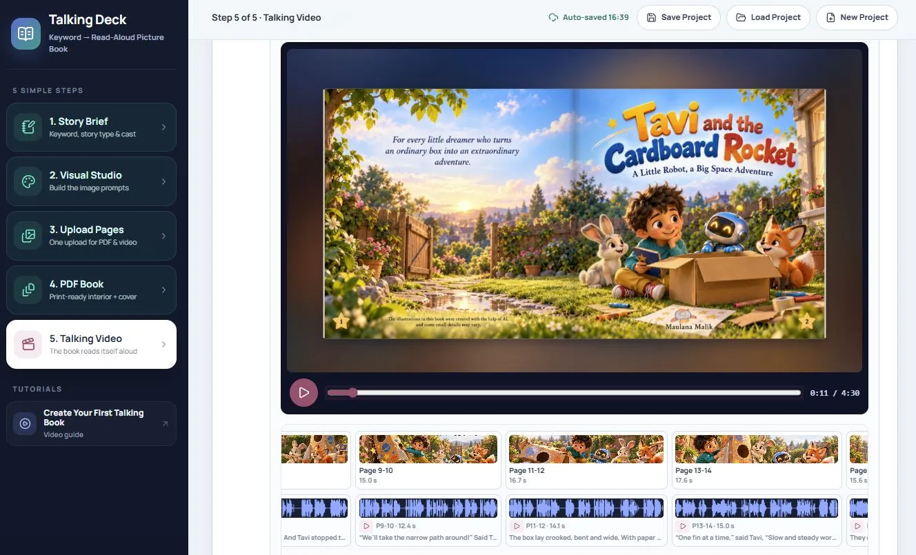 Talking Deck app: talking video timeline with pictures and voice